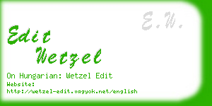 edit wetzel business card